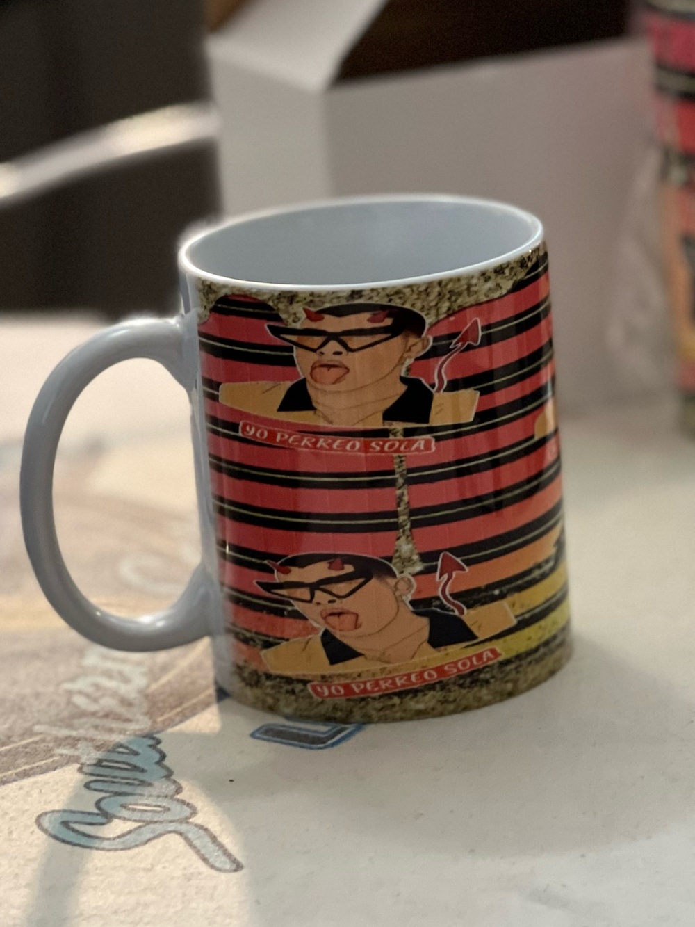 Bad Bunny Yellow Striped Tumbler & Mug Set - Picture 7 of 12
